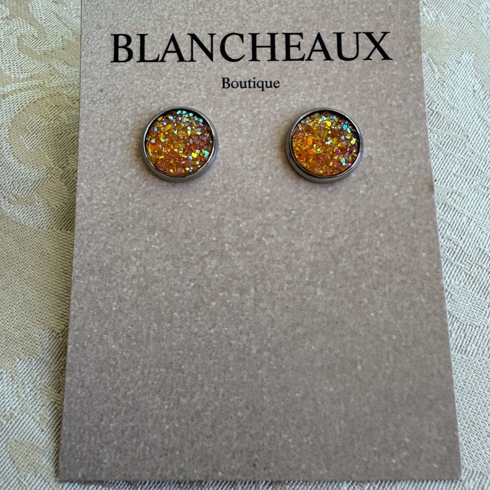 💎Blancheaux Boutique Orange Druzy Earrings